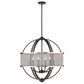 Golden Lighting Colson 6-Light Chandelier with Pewter Mesh Shade in Matte Black, , large