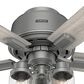 Hunter Hartland Low Profile 44" Ceiling Fan with LED Lights in Matte Silver, , large