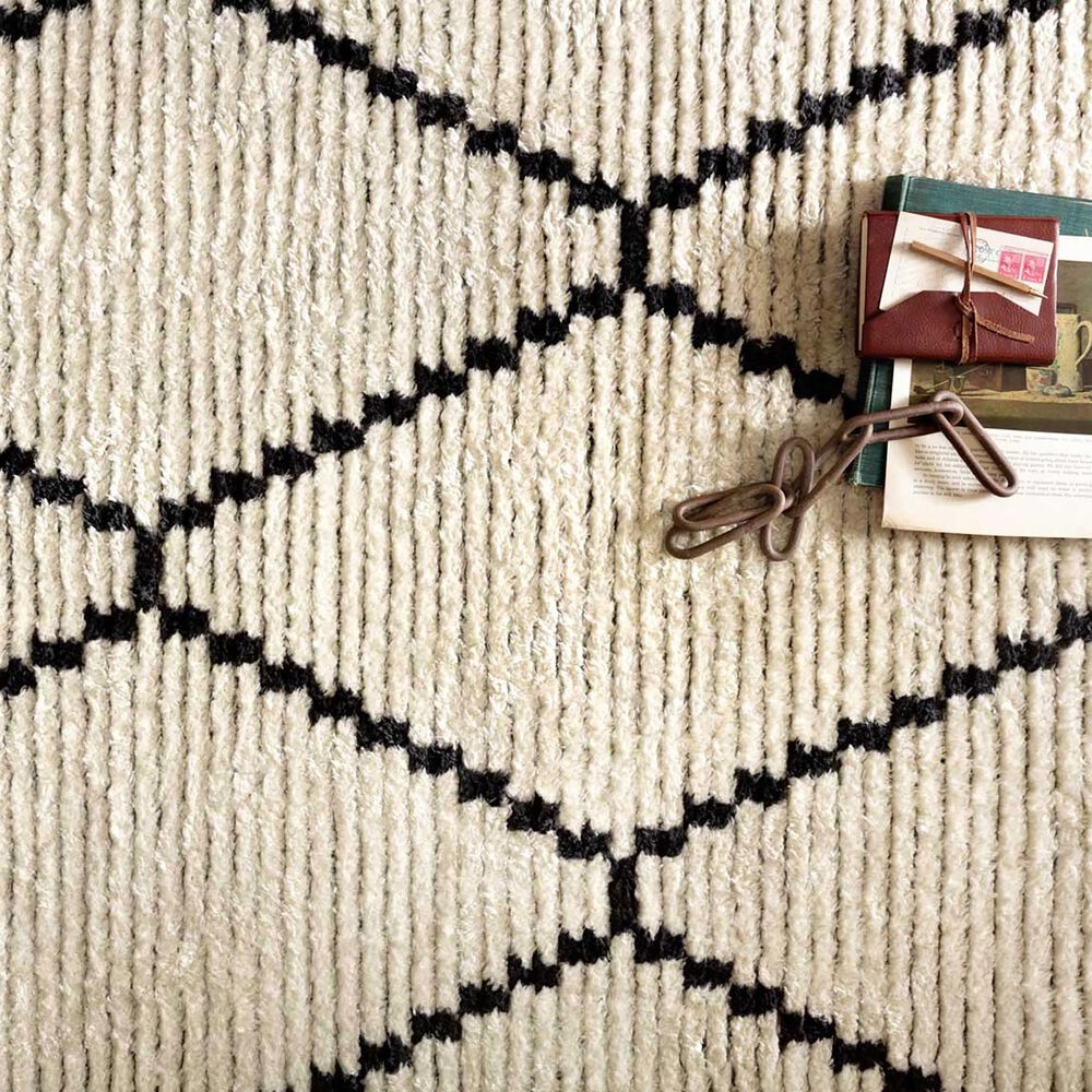 Chris Loves Julia x Loloi Alice ALI-04 5&#39;2&quot; x 7&#39;6&quot; Cream and Charcoal Area Rug, , large