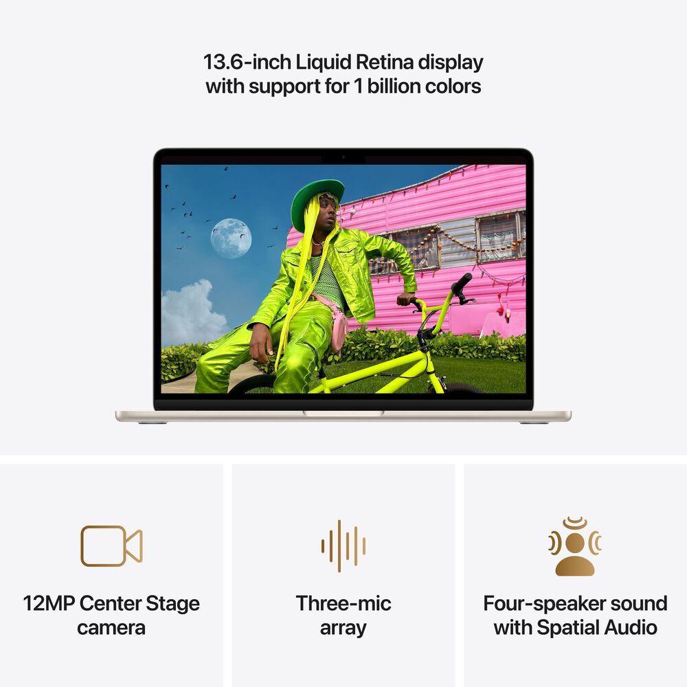 Apple MacBook Air 13-inch Laptop M5 chip - 10 Core CPU - 10 Core GPU - 24GB Memory - 1TB SSD - Starlight (Pre-Order), , large