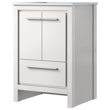 Lexora Home Lafarre 24" Single Bathroom Vanity in White with 2 cm White Cultured Marble Top and Rectangular Sink, , large