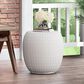 Hearth and Haven Round Patio Side Table with Braided Pattern in Antique White, , large