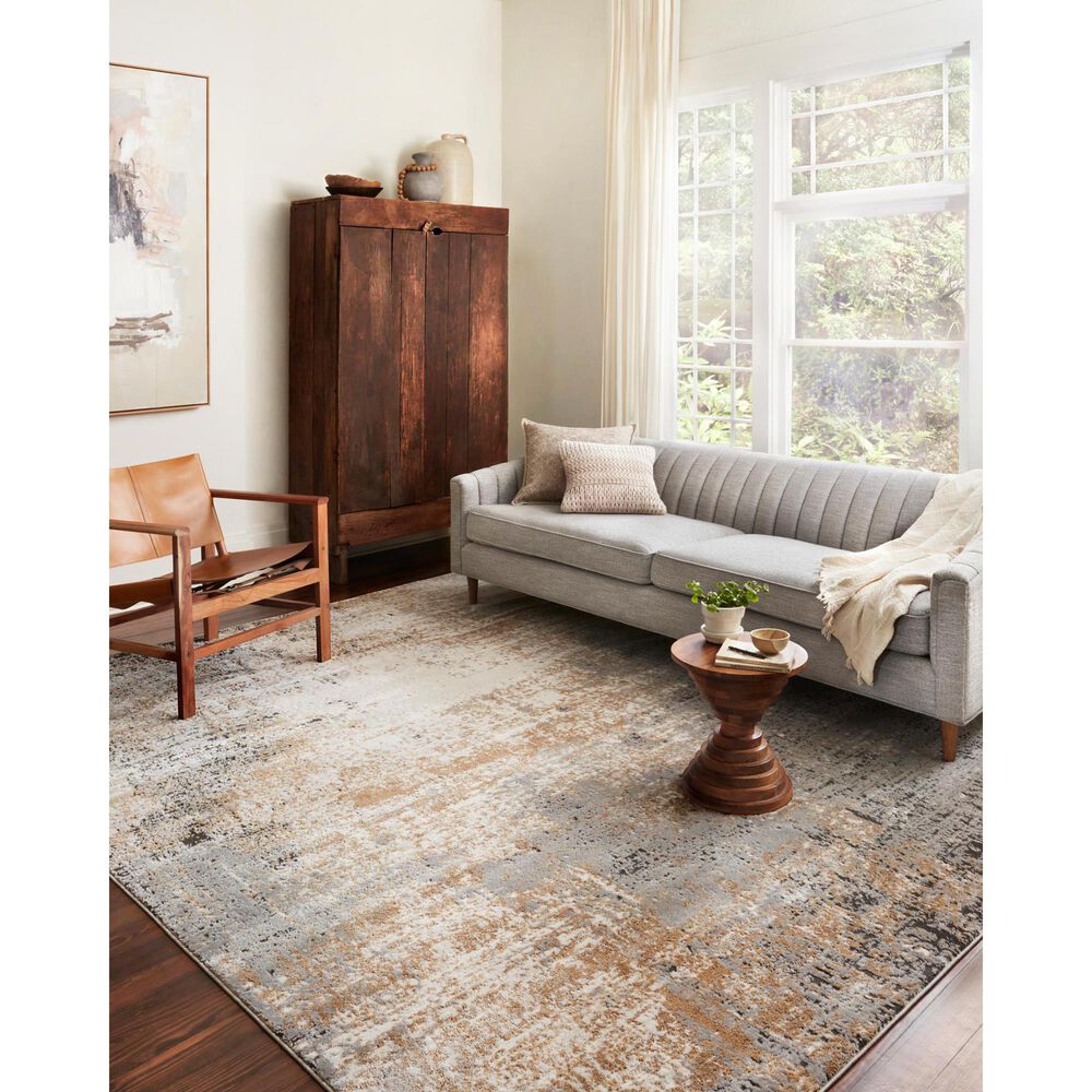 Loloi II Bianca 5&#39;3&quot; x 7&#39;6&quot; Stone and Gold Area Rug, , large