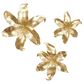 Maple and Jade 18" x 16" Contemporary Flowers Wall Decor in Gold (Set of 3), Gold, large