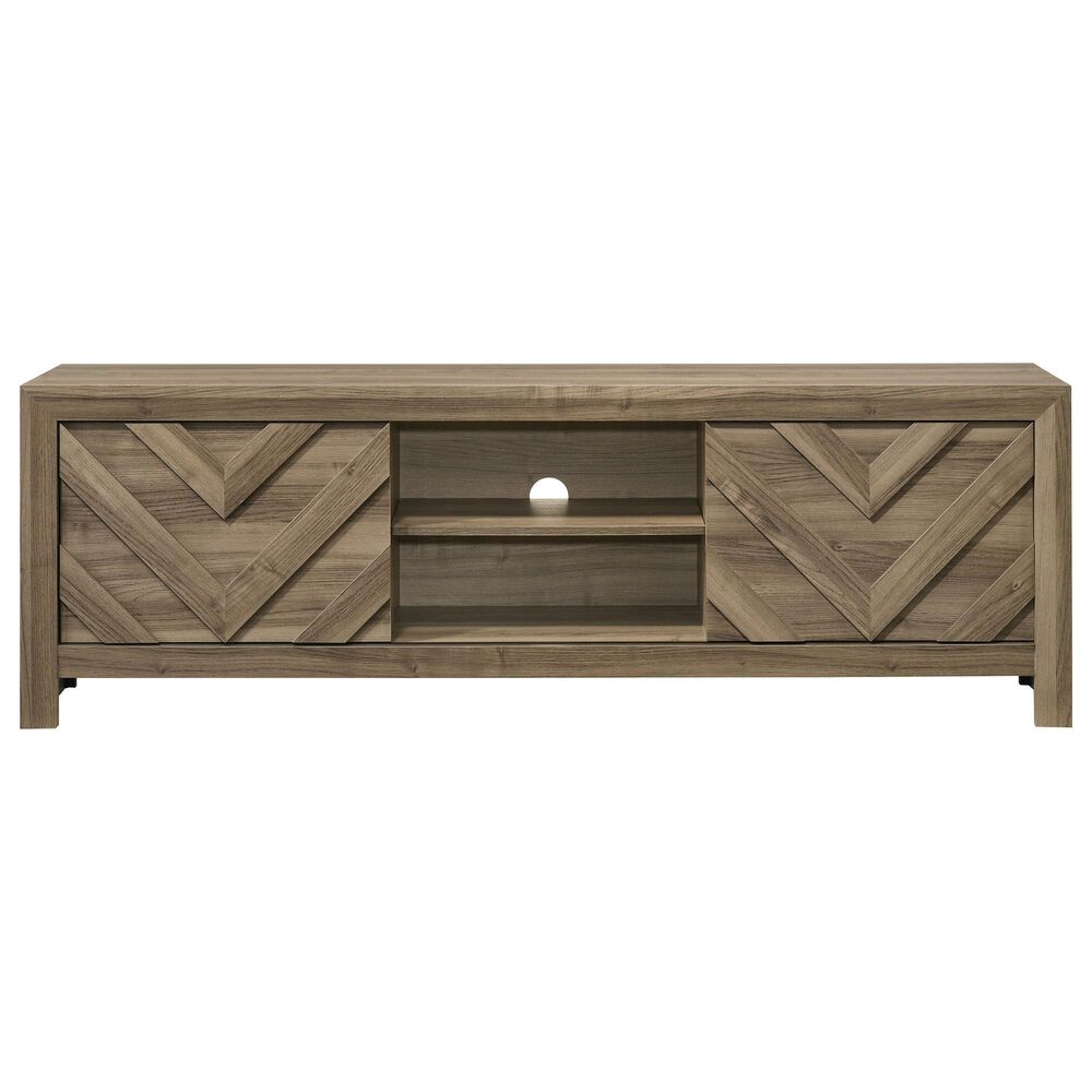 Crown Mark Valor 71&quot; TV Stand in Light Brown, , large