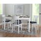 Linon Home Decor Jenny Side Chair with Navy Blue Faux Leather Cushion Seat in White (Set of 2), , large