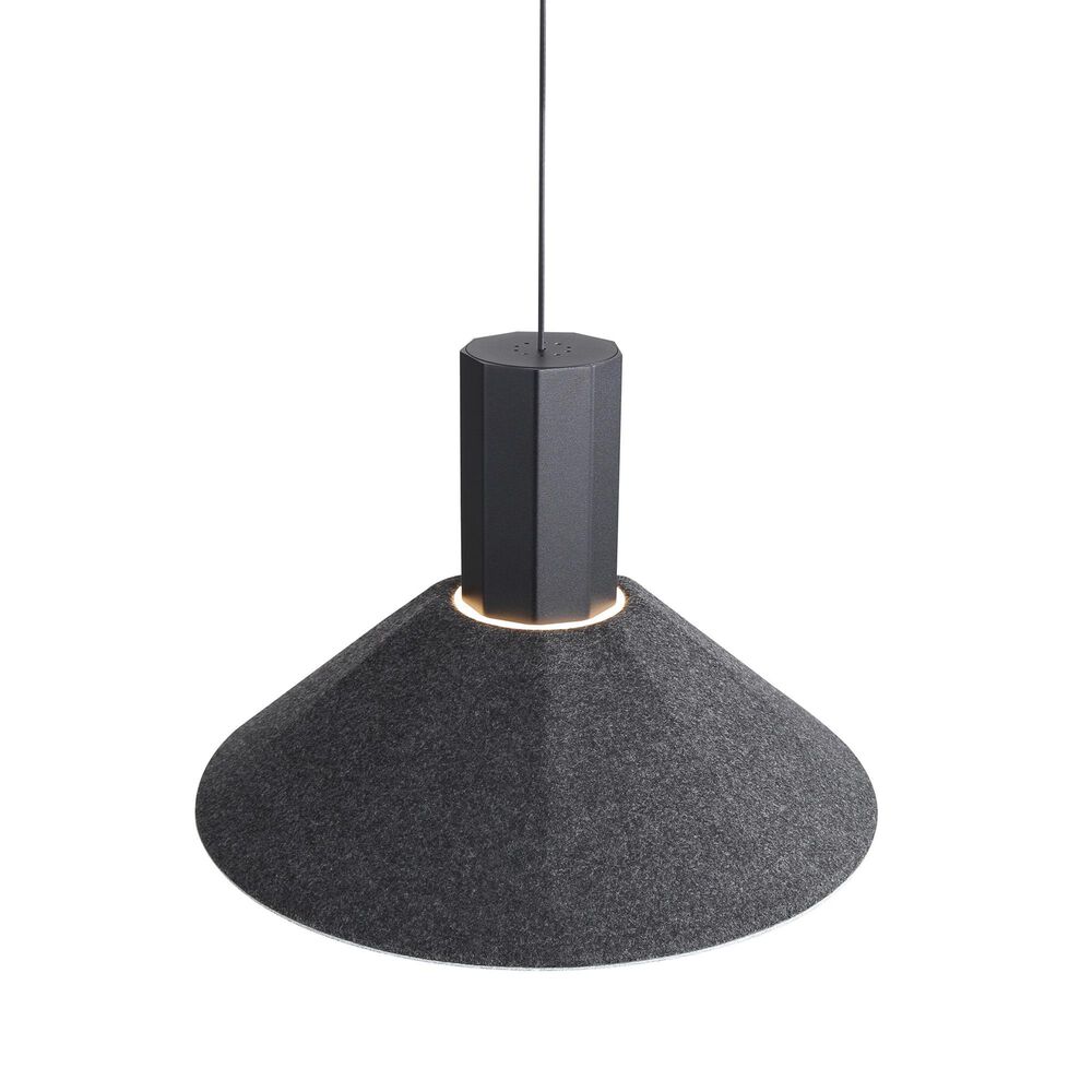 Golden Lighting Faroe 13" 1-Light LED Pendant in Flecked Black and Grey, , large