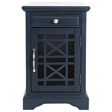 Waltham Craftsman Power Chairside Table in Navy Blue, , large
