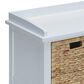 Hearth and Haven Flavius Storage Bench with Rattan Baskets in White and Brown, , large