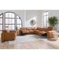 Bassett Airy 6-Piece Leather Power Reclining Sectional in Antelope, , large