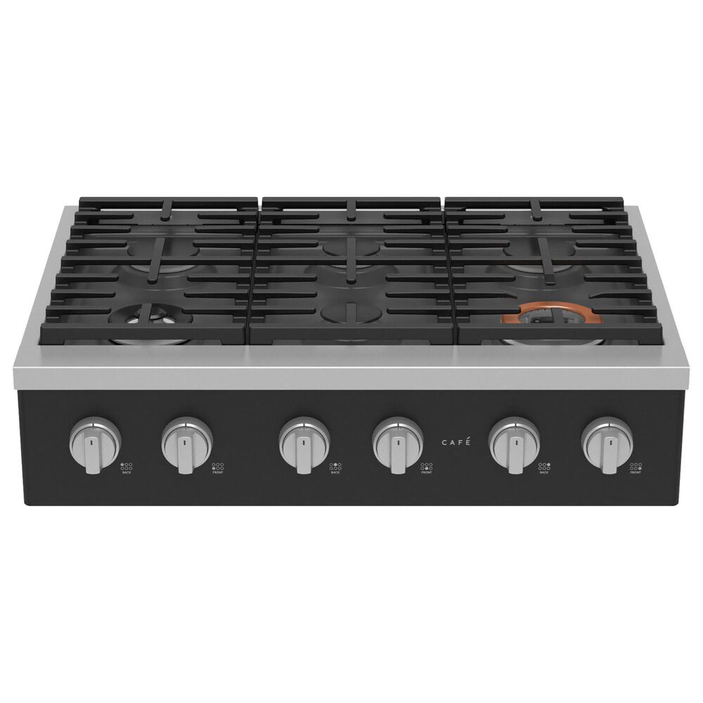 Cafe 36&quot; Natural Gas Rangetop with 6-Burner in Matte Black and Brushed Stainless, , large