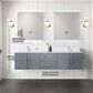 Lexora Home Geneva 72" Double Bathroom Vanity in Dark Grey with 2 cm White Quartz Top and Rectangular Sinks, , large