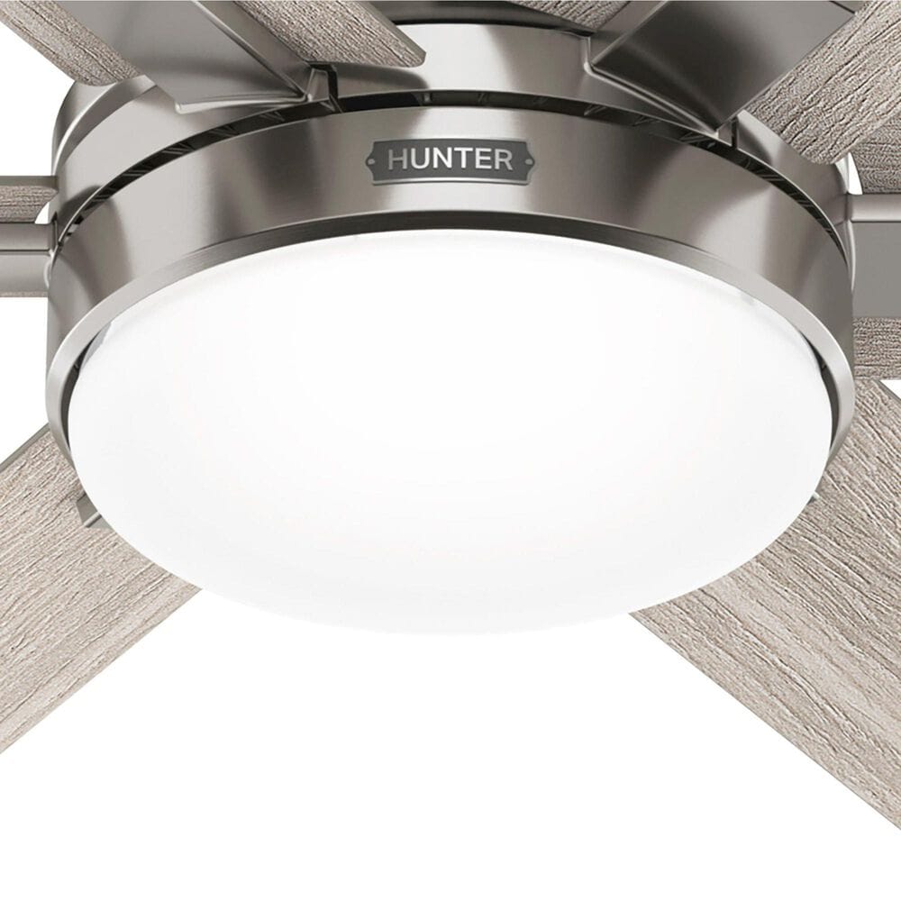 Hunter Georgetown 52&quot; Ceiling Fan with LED Light in Brushed Nickel, , large