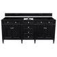 James Martin Vanities Brittany 72" Double Bathroom Vanity in Black Onyx with Single Hole 3 cm White Zeus Quartz Top and Rectangular Sinks, , large