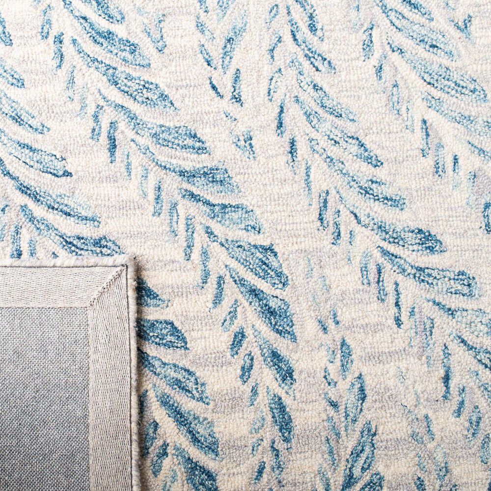 Safavieh Micro-Loop MLP170A 2&#39;3&quot; x 7&#39; Ivory and Blue Runner, , large