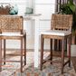 Baxton Studio Alise Bar Stool in Earthy Brown and Natural Brown, , large