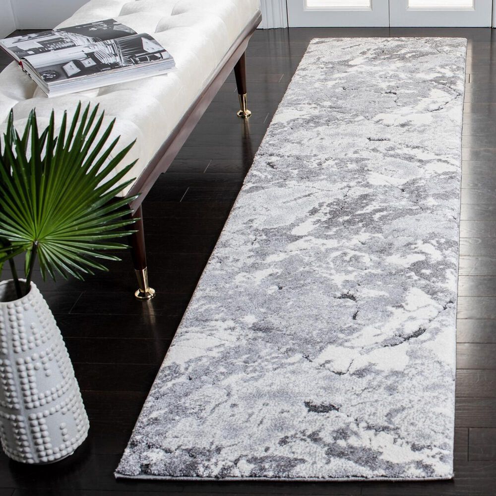 Safavieh Cyrus Shag CYR122F 2&#39;2&quot; x 9&#39; Grey and Ivory Runner, , large