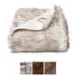 Timberlake Lavish Home Premium Faux Wolf Fur Blanket in Pearl White, , large