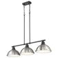 Golden Lighting Duncan 3-Light Pendant with Pewter Shade in Matte Black, , large
