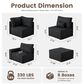 HOMLUX 6-Piece Sectional Sofa in Black, , large
