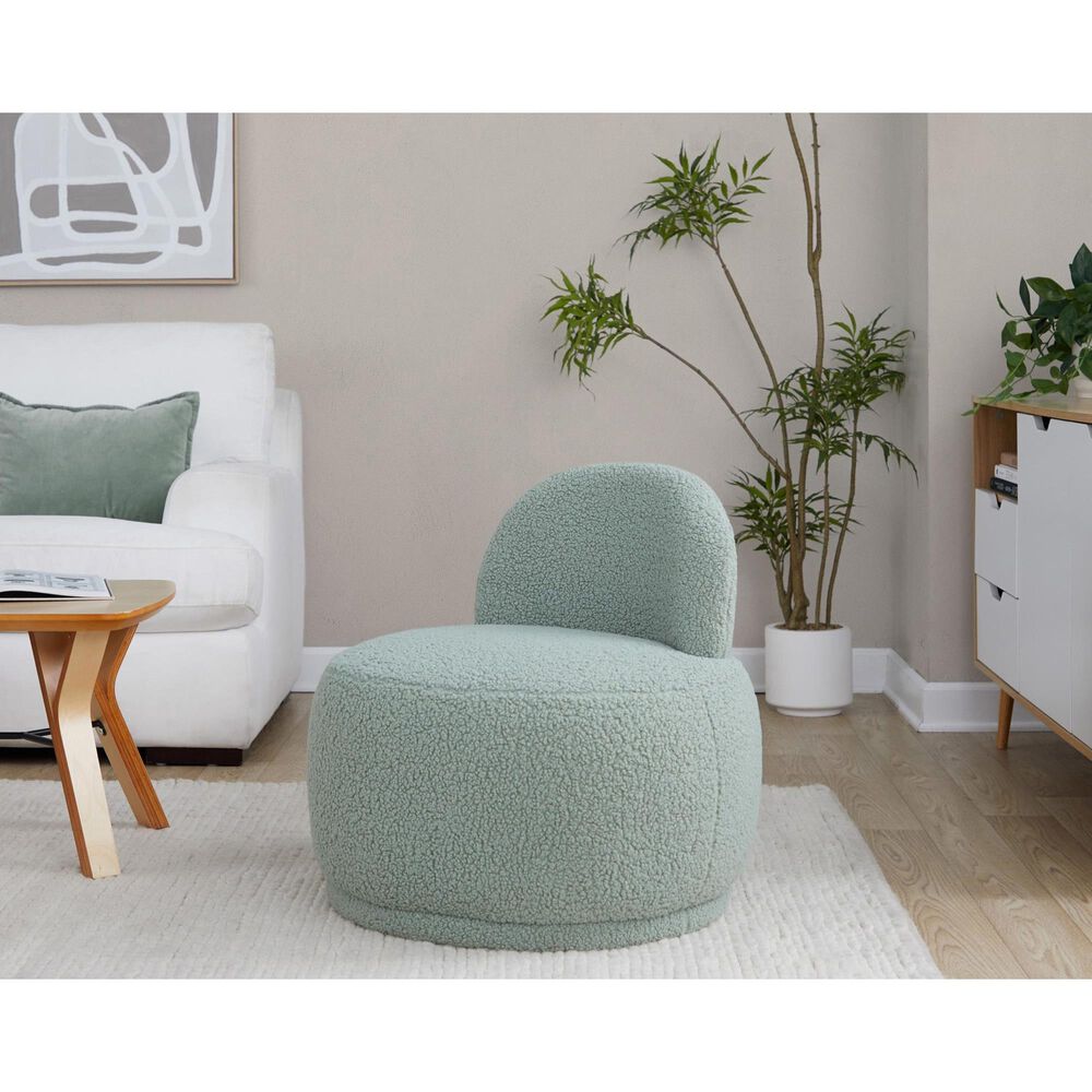 Lumisource Kimi Accent Chair in Green Sherpa, , large