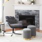 Lumisource Marla 2-Piece Nesting Pleated Ottoman Set in Grey, , large