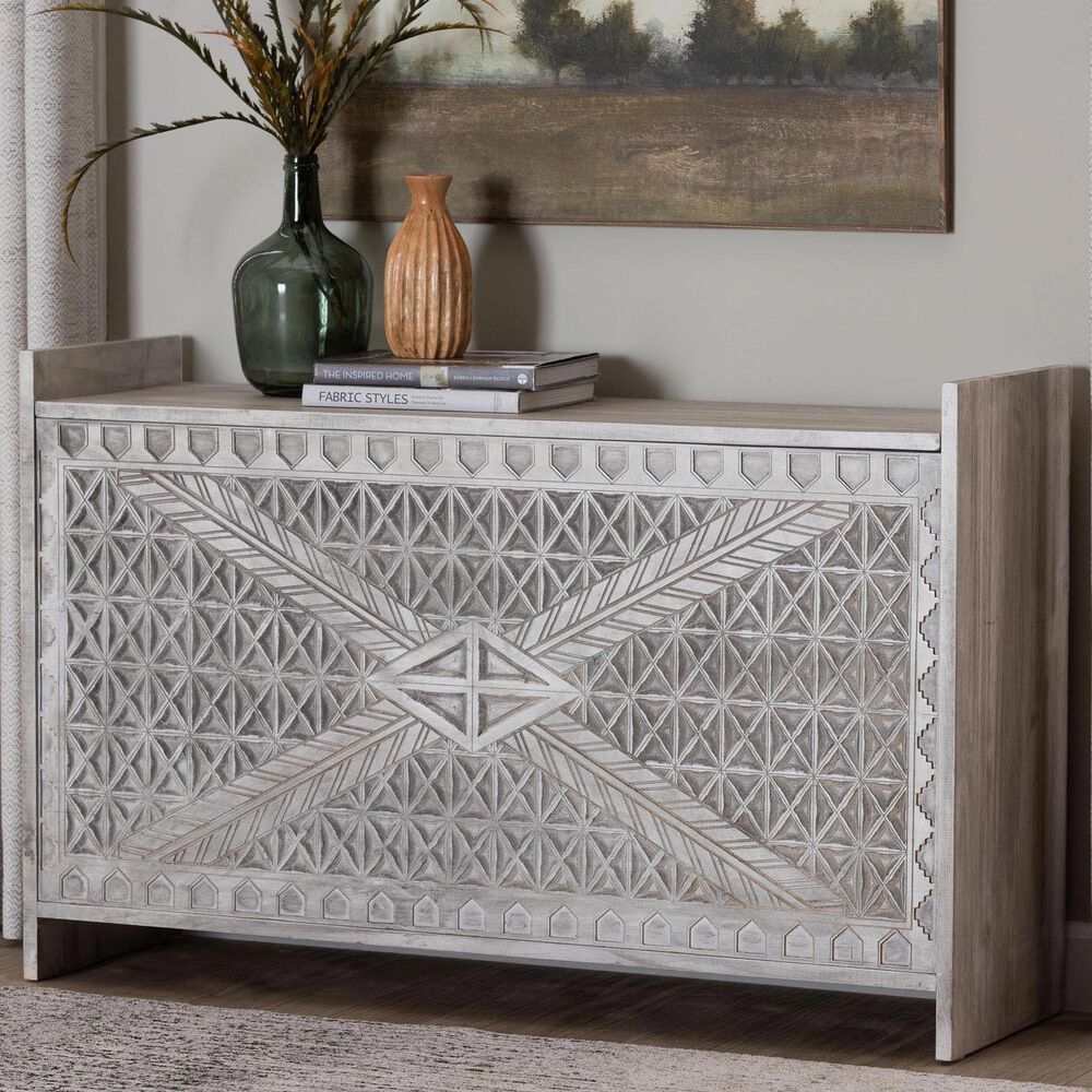 Baxton Studio Amado Storage Trunk in White Wash, , large