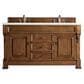 James Martin Vanities Brookfield 60" Double Bathroom Vanity in Country Oak with 3 cm Eternal Marfil Quartz Top and Rectangle Sink, , large