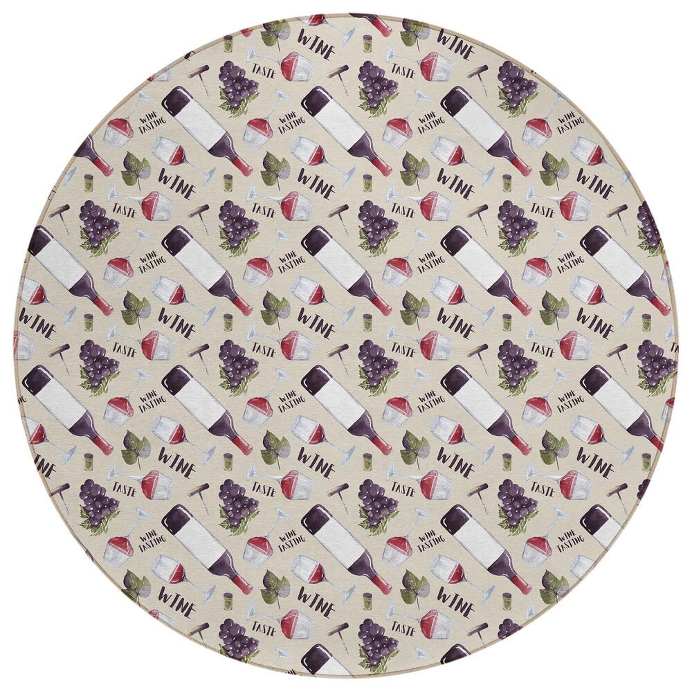 Dalyn Rug Company Kendall KE14 8" Round Putty Area Rug, , large