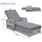 Hearth and Haven GO Outdoor Long Reclining Chaise Lounge with Armrests and Adjustable Backrest in Grey, , large