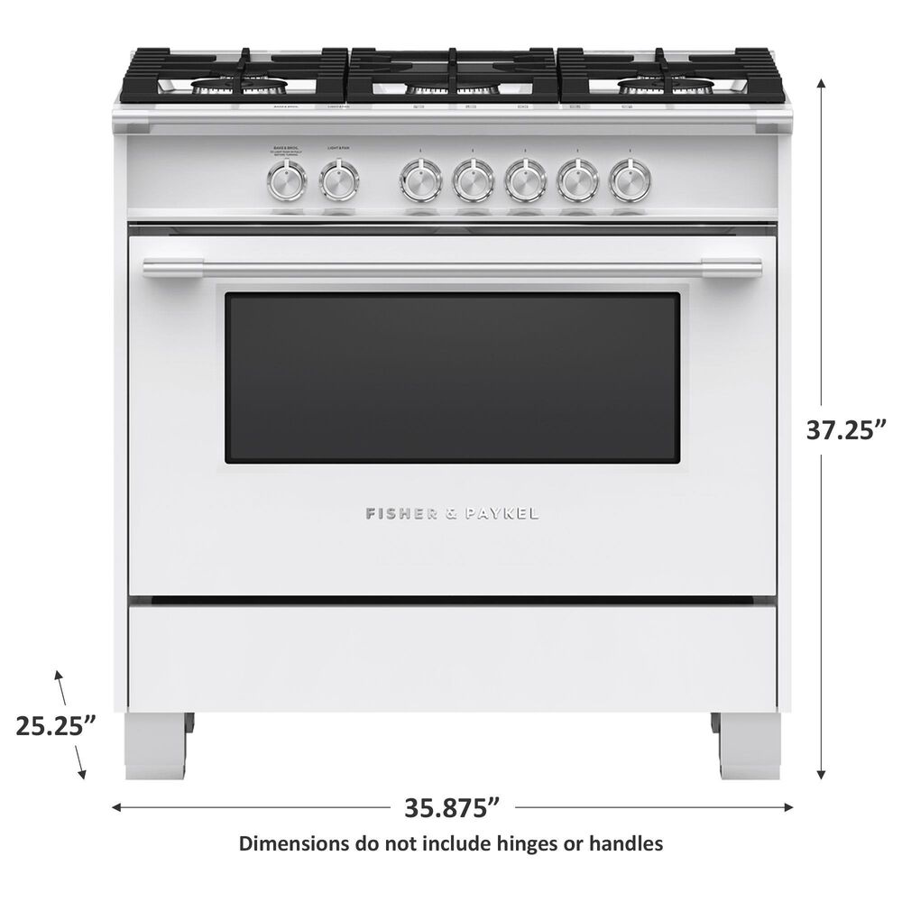 Fisher &amp; Paykel 36&quot; Freestanding Classic Gas Ranges in White, , large