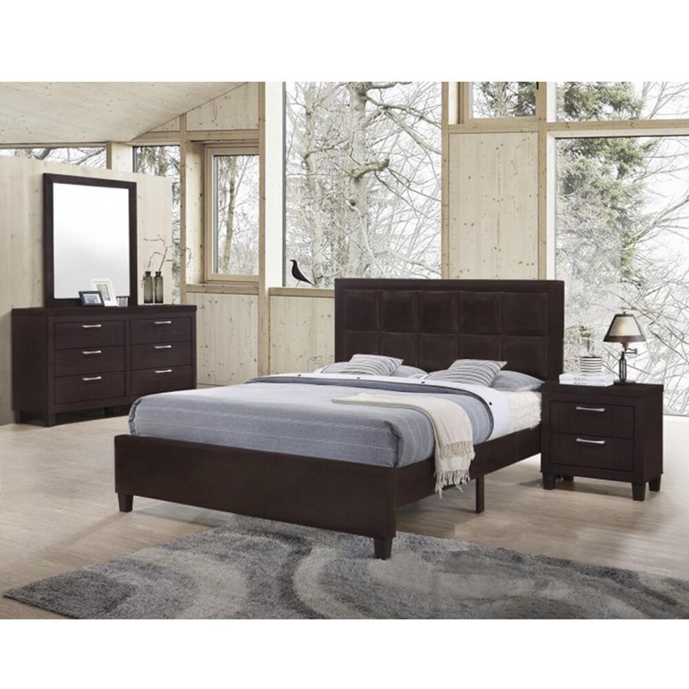Titanic Furniture Bedroom 4 Piece Queen Set in Walnut, , large