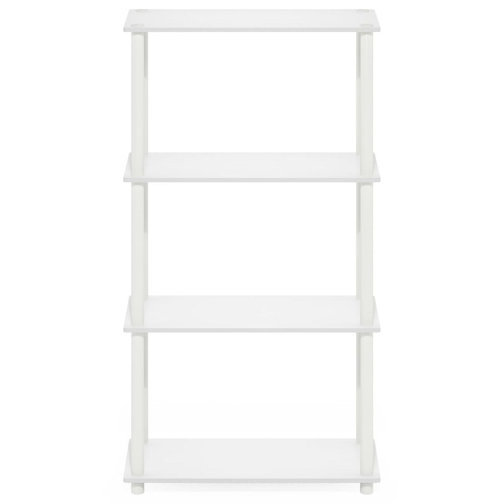 HOMLUX Turn-N-Tube 4-Tier Multipurpose Shelf Display Rack in White, , large
