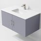 Lexora Home Geneva 36" Single Bathroom Vanity in Dark Grey with 2 cm White Cultured Marble Top and Rectangular Sink, , large