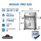 Napoleon Rogue PRO 525 SIB Propane Gas Grill in Stainless Steel, , large