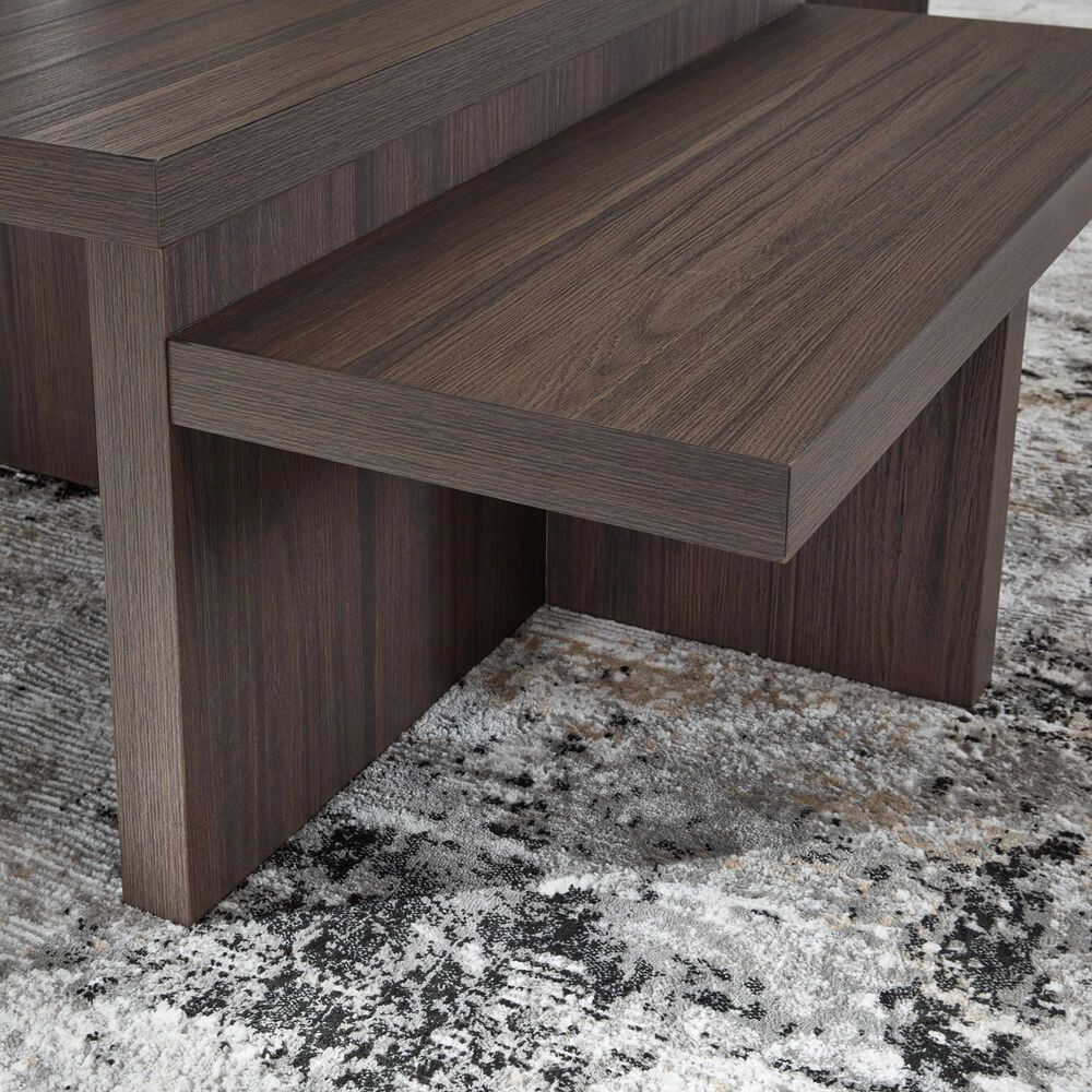 Ashley Zendex 2-Piece Occasional Table Set in Dark Brown, , large