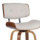 LumiSource Lombardi 26" Swivel Counter Stool with Cream Faux Leather Upholstery in Walnut and Black (Set of 2), , large