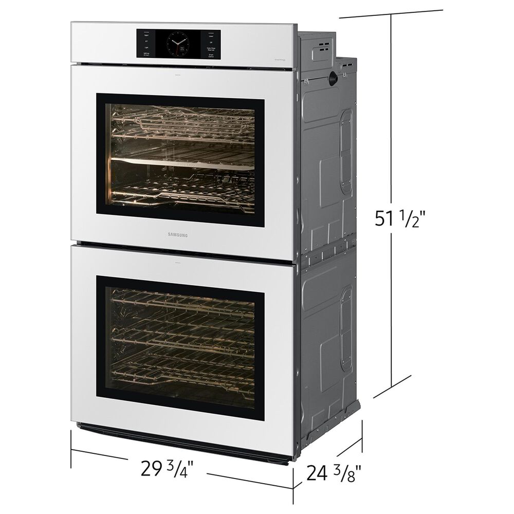 Samsung Bespoke 2-Piece Kitchen Package with White Bespoke 30" Double Wall Oven and Black 36" Induction Cooktop, , large