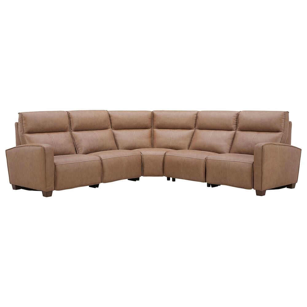 Interlochen 5-Piece Leather Power Reclining Sectional with Power Headrests in Aline Butternut, , large