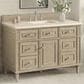 James Martin Vanities Lorelai 48" Single Vanity in Whitewashed Oak with 3 cm Eternal Marfil Quartz Top, , large