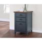 Wycliff Bay Fairmont 3-Piece Half Pedestal Desk with Bookcase and File Cabinet Set in Dusty Blue and Natural, , large