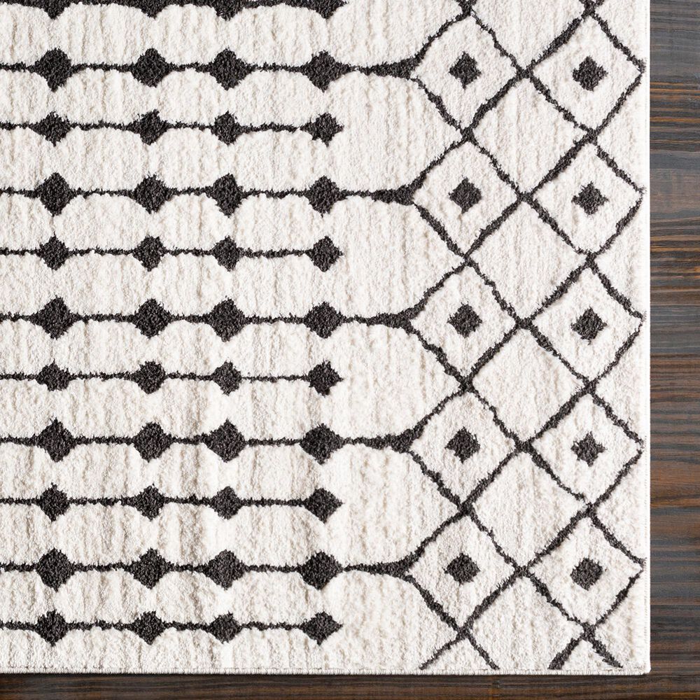 Surya Moroccan Shag 2&#39;7&quot; x 7&#39;3&quot; Black and White Runner, , large