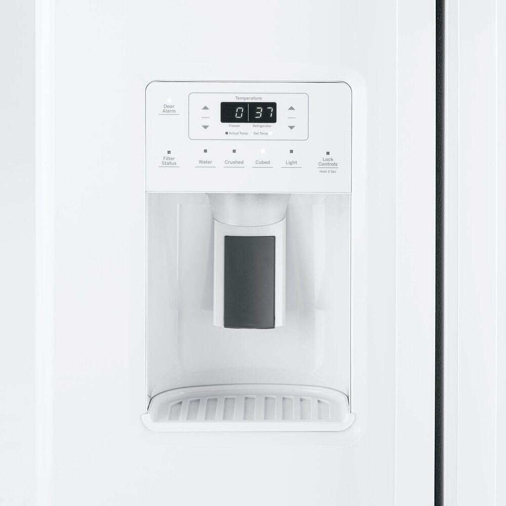 GE Appliances 25.3 Cu. Ft. Side by Side Refrigerator with Energy Star Certified in White, , large