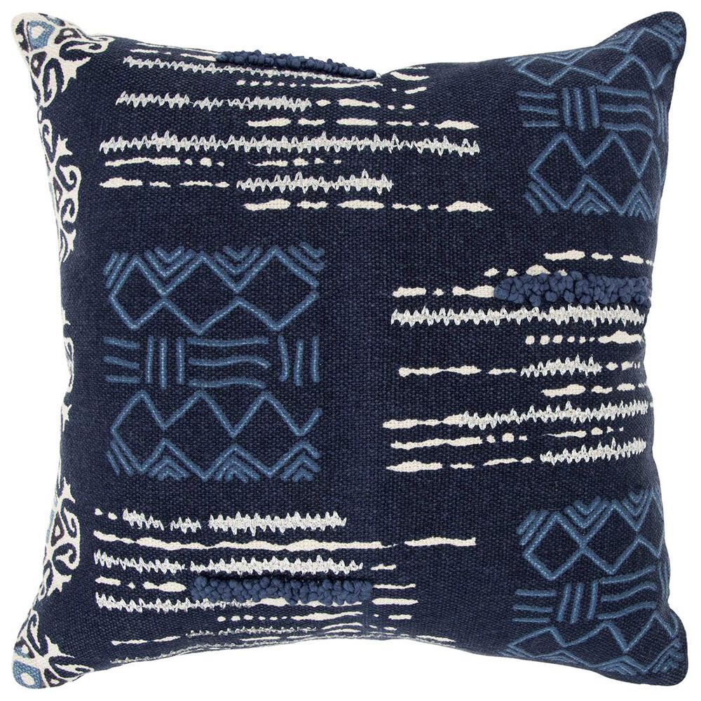 Rizzy Home Donny Osmond 20" x 20" Poly-Fill Pillow in Dark Blue and Light Blue, , large
