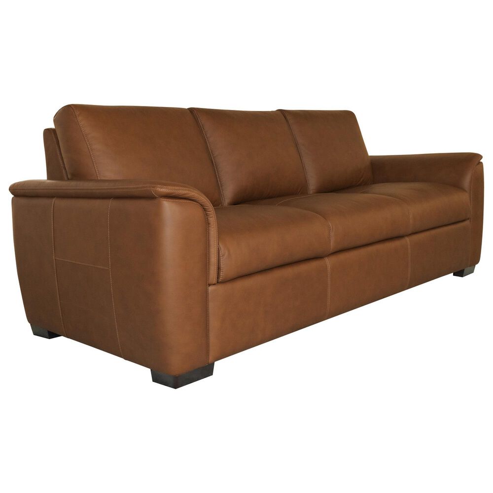 Flexsteel Henry Stationary Leather Sofa and Loveseat Set in Caramel, , large