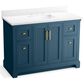 Kohler Charlemont 48" Single Bathroom Vanity in Tidal Blue with 3 cm White Quartz Top and Rectangular Sink, , large