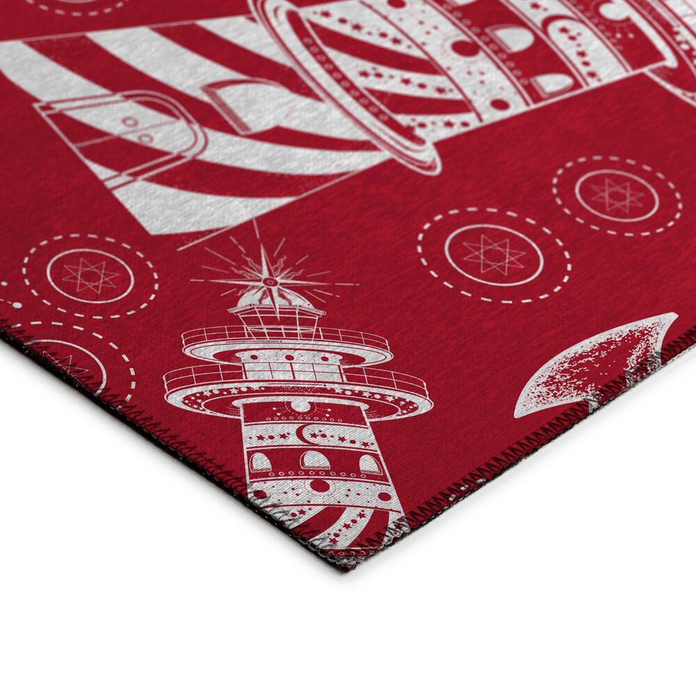 Dalyn Rug Company Harbor Nautical 8&#39; x 11&#39; Red Indoor/Outdoor Area Rug, , large