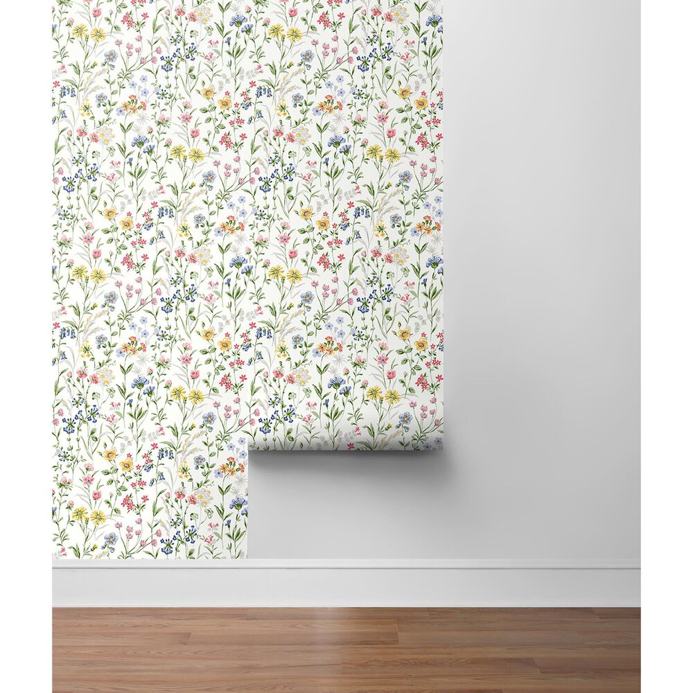 NextWall Wildflowers 216" x 20.5" Peel and Stick Wallpaper in Multicolored, , large