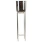 Maple and Jade Dome Indoor/Outdoor Planter with Removable Stand in Polished Silver (Set of 2), , large
