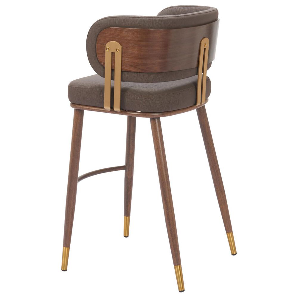 Zuo Modern Brew Barstool in Brown &amp; Walnut, , large